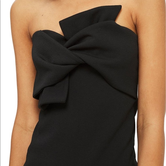 black bow twist midi dress size4 - Picture 3 of 5